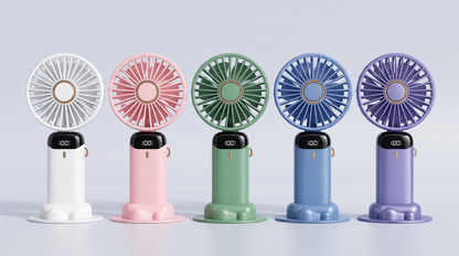 Polair Breeze Flex — Foldable Neck & Hand Fan with Display