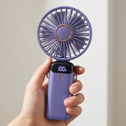 Polair Breeze Flex — Foldable Neck & Hand Fan with Display