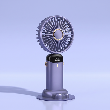 Polair Breeze Flex — Foldable Neck & Hand Fan with Display