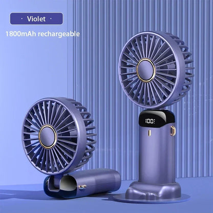 Polair Breeze Flex — Foldable Neck & Hand Fan with Display