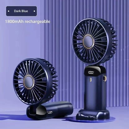Polair Breeze Flex — Foldable Neck & Hand Fan with Display