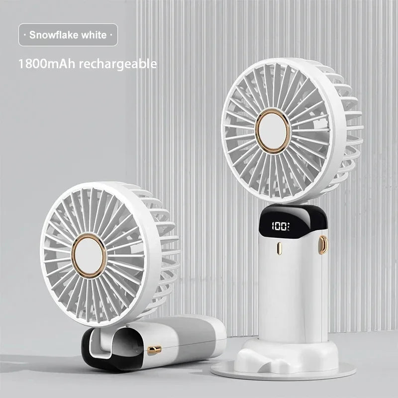 Polair Breeze Flex — Foldable Neck & Hand Fan with Display