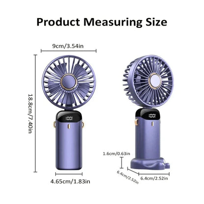Polair Breeze Flex — Foldable Neck & Hand Fan with Display