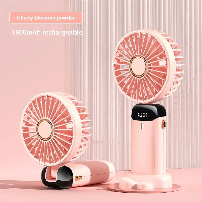 Polair Breeze Flex — Foldable Neck & Hand Fan with Display