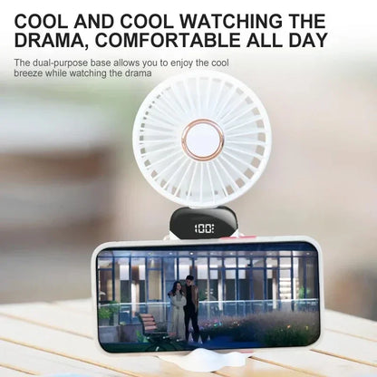 Polair Breeze Flex — Foldable Neck & Hand Fan with Display