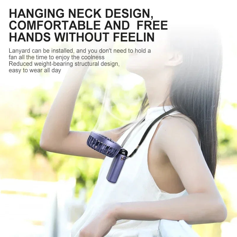 Polair Breeze Flex — Foldable Neck & Hand Fan with Display