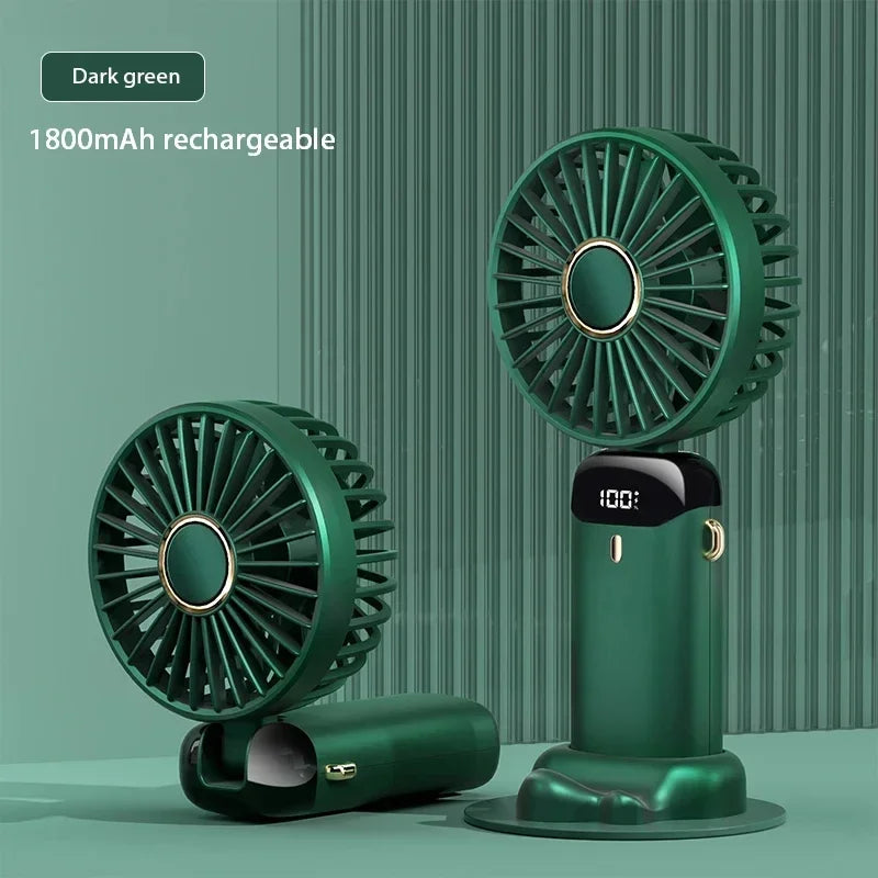 Polair Breeze Flex — Foldable Neck & Hand Fan with Display