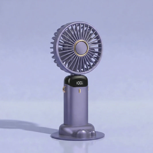 Polair Breeze Flex — Foldable Neck & Hand Fan with Display